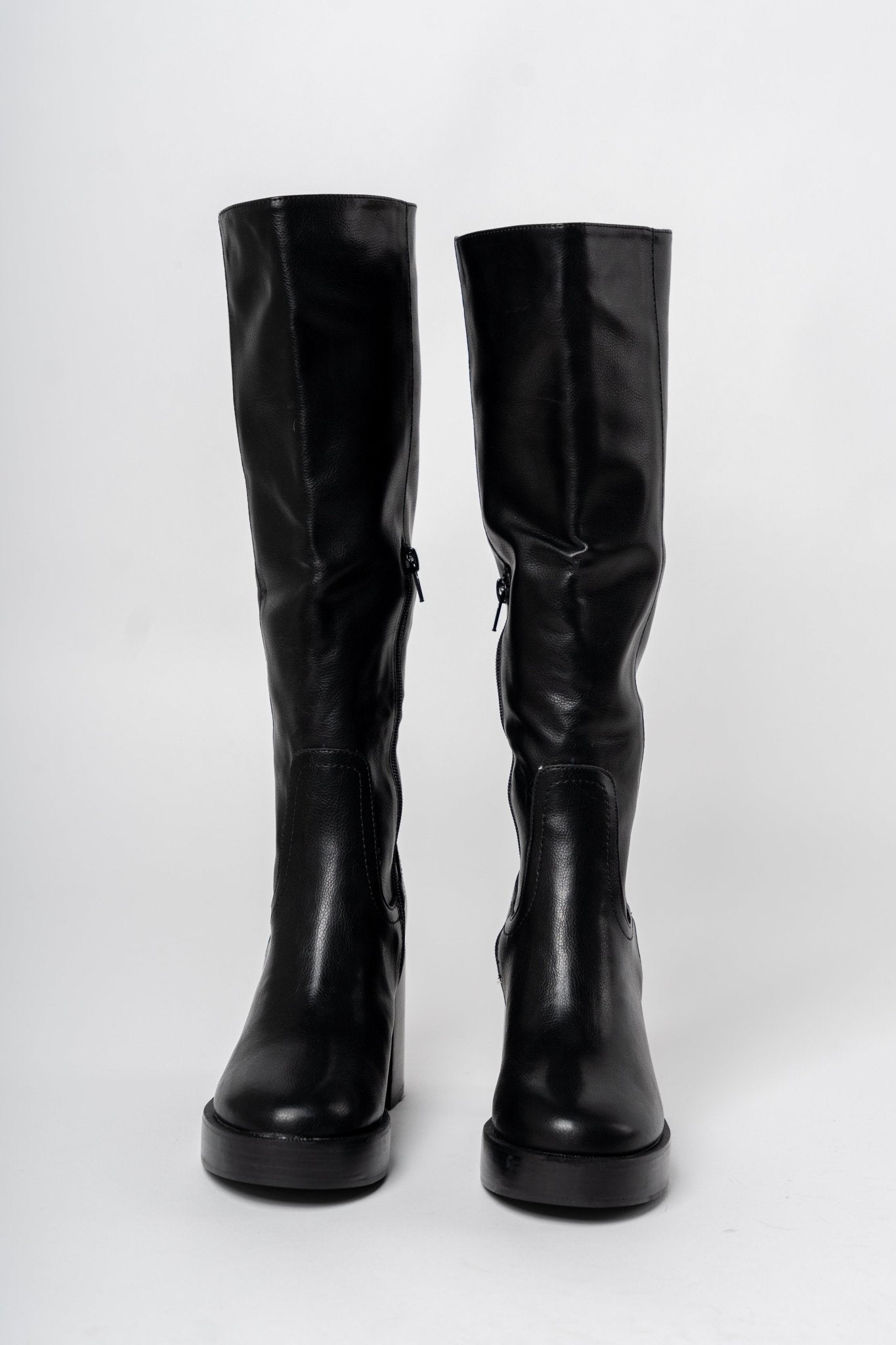 Juniper platform knee high boot black - Trendy shoes - Fashion Shoes at Lush Fashion Lounge Boutique in Oklahoma City
