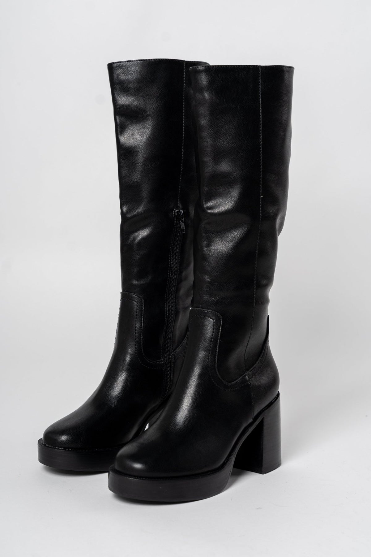 Juniper platform knee high boot black - Cute shoes - Trendy Shoes at Lush Fashion Lounge Boutique in Oklahoma City