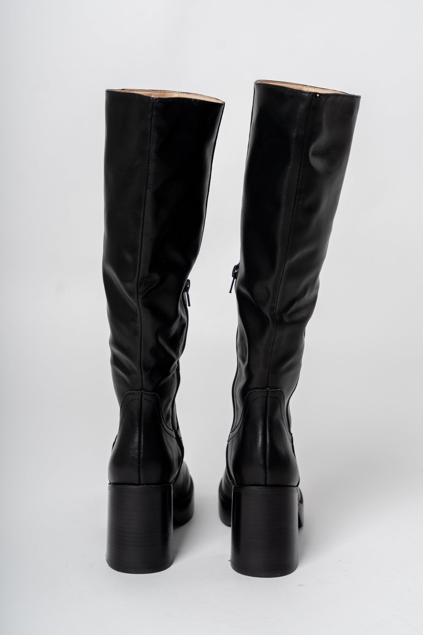 Juniper platform knee high boot black - Affordable shoes - Boutique Shoes at Lush Fashion Lounge Boutique in Oklahoma City