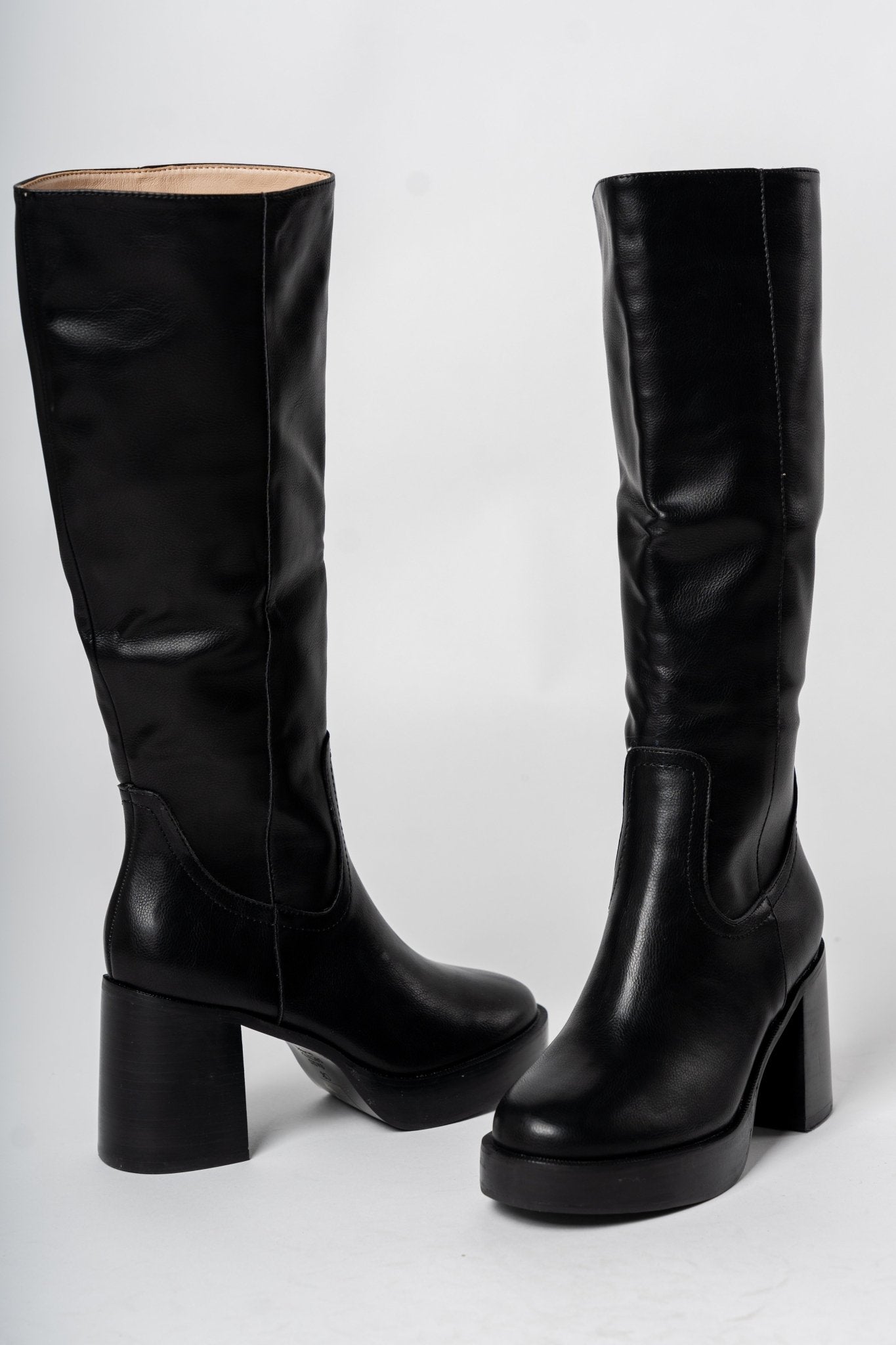 Juniper platform knee high boot black Stylish shoes - Womens Fashion Shoes at Lush Fashion Lounge Boutique in Oklahoma City