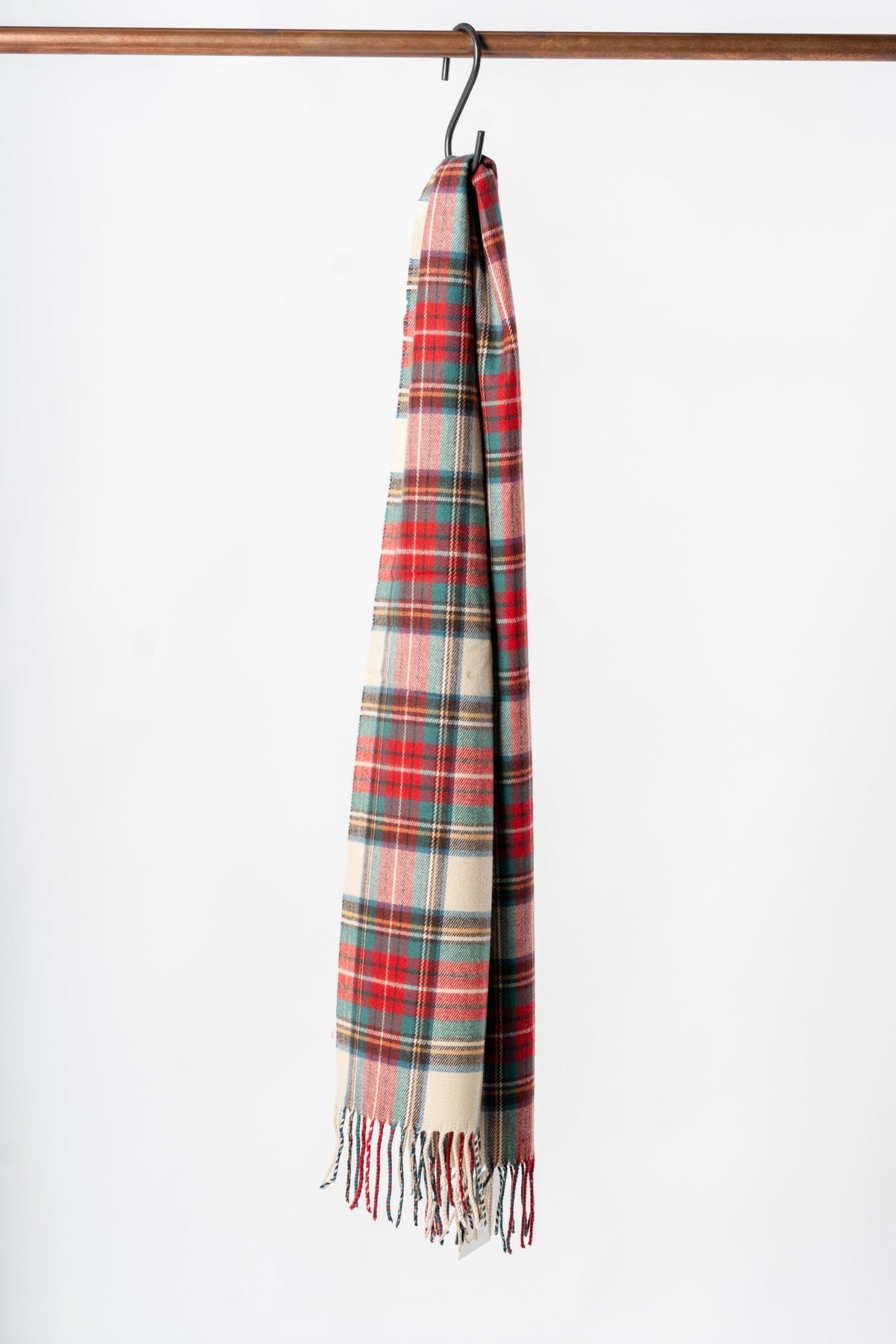 Plaid muffler scarf ivory - Trendy Holiday Apparel at Lush Fashion Lounge Boutique in Oklahoma City