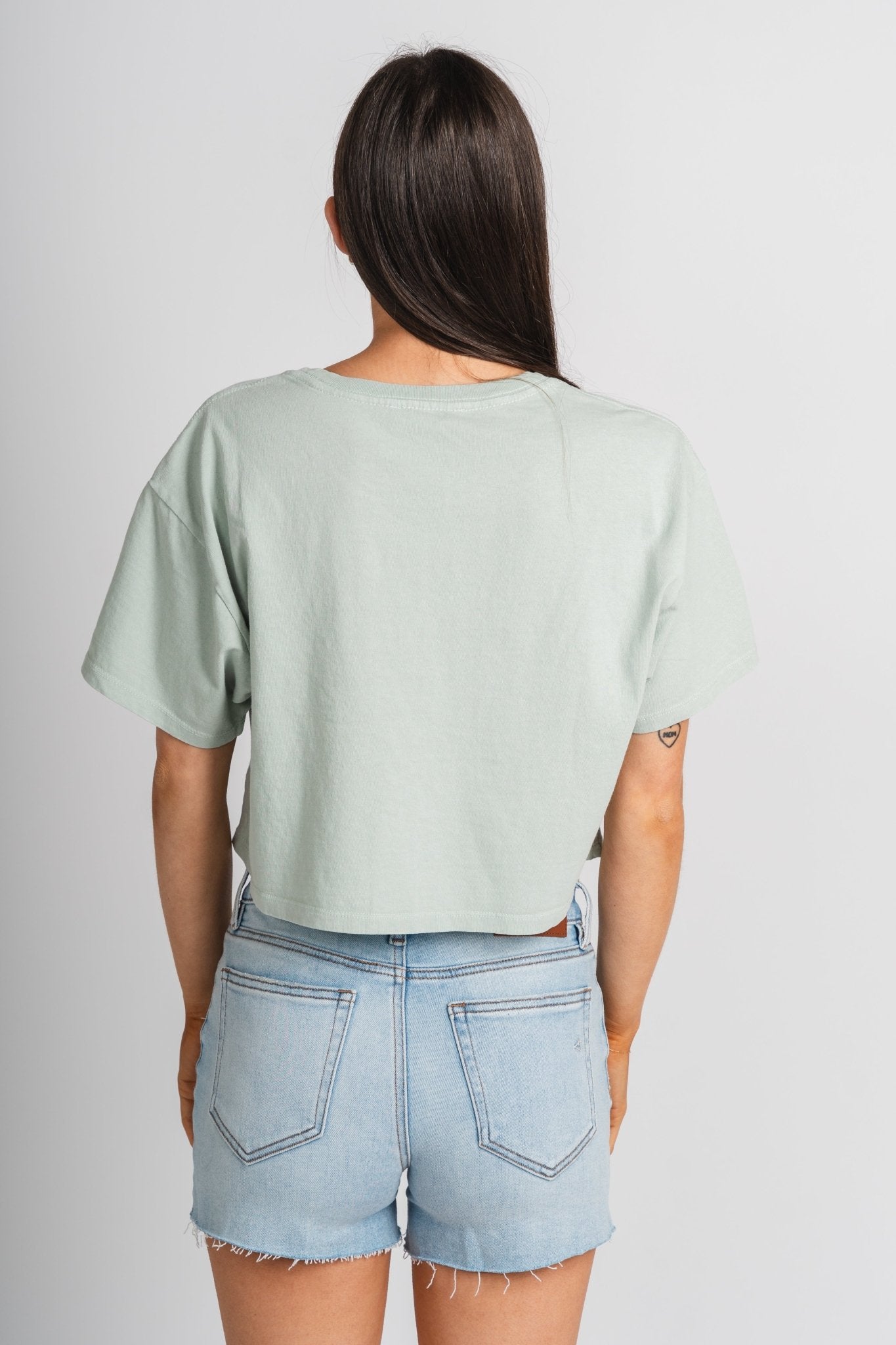 Short sleeve crop t-shirt mint