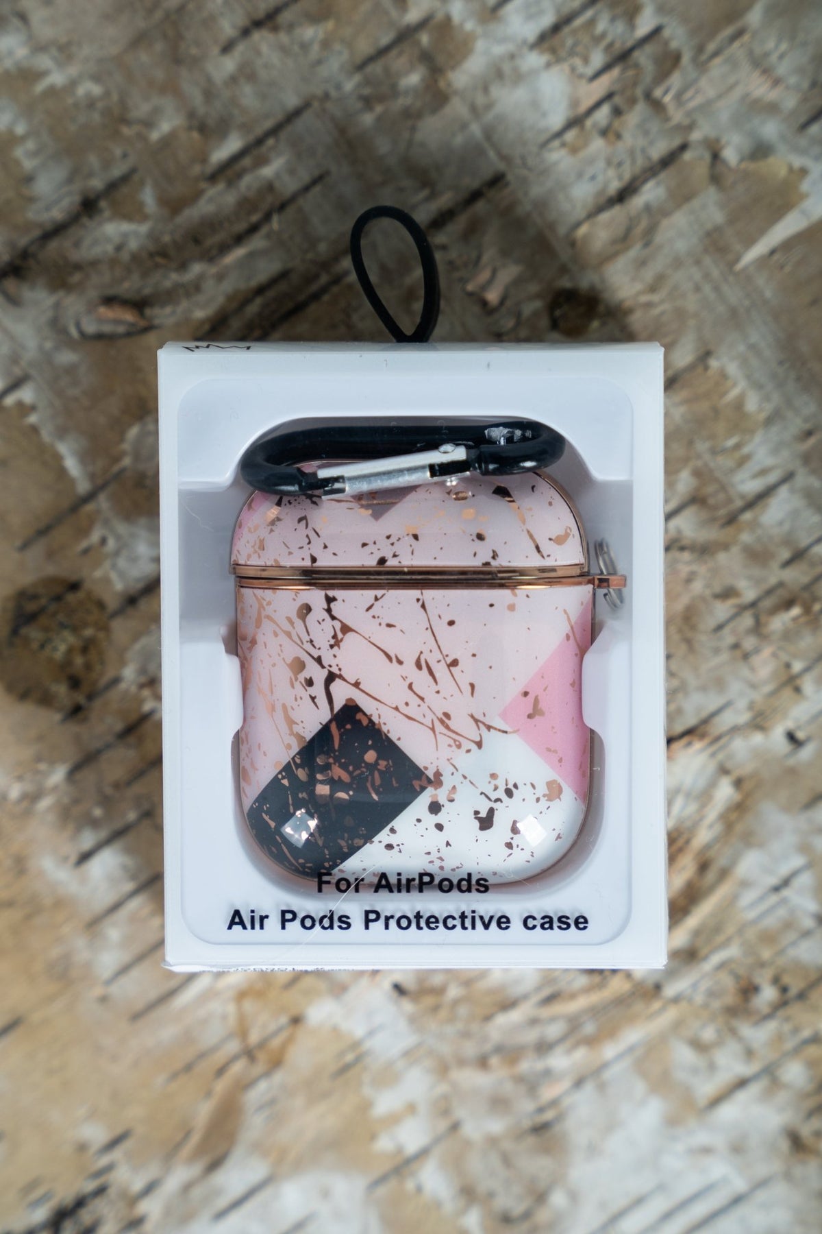 Geometric metallic marble airpods case pink/black white - Trendy Phone Accessories and Stylish Watch Bands at Lush Fashion Lounge Boutique in Oklahoma City