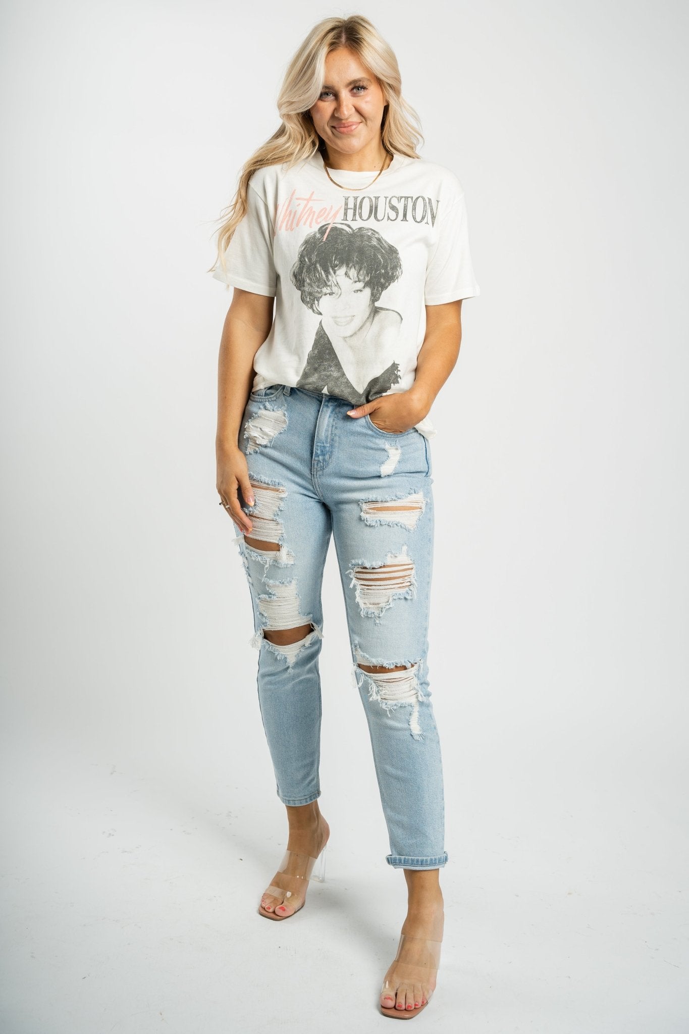DayDreamer Whitney Houston fan club weekend tee - Vintage Band T-Shirts and Sweatshirts at Lush Fashion Lounge Boutique in Oklahoma City