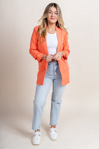 Boyfriend blazer coral - Trendy blazer - Fashion Jackets & Blazers at Lush Fashion Lounge Boutique in Oklahoma City