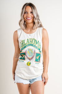 OK patch comfort color tank top cream - Cute t-shirt - Trendy Tank Tops at Lush Fashion Lounge Boutique in Oklahoma City