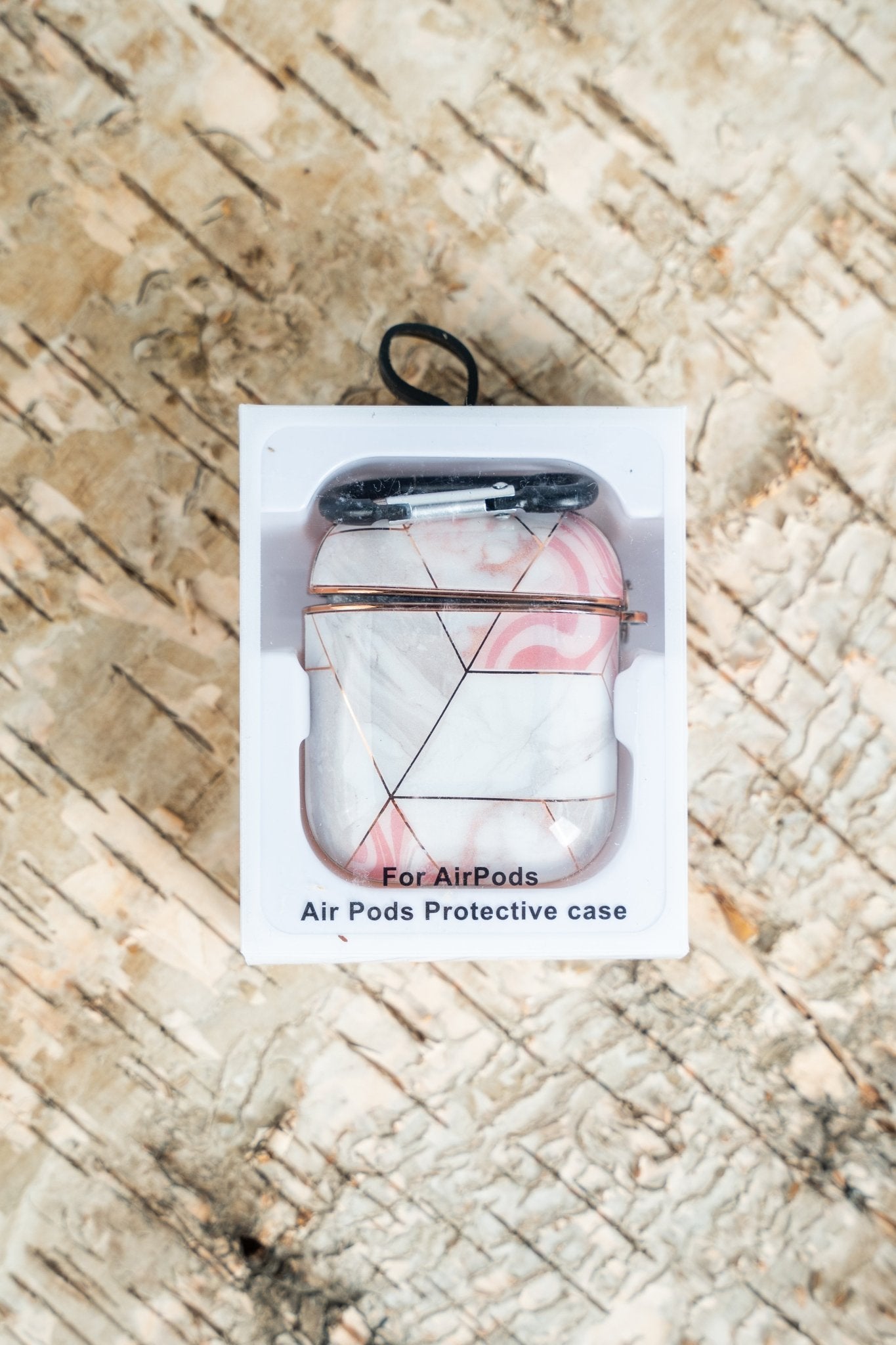 Geometric metallic marble airpods case pink/white - Trendy Phone Accessories and Stylish Watch Bands at Lush Fashion Lounge Boutique in Oklahoma City