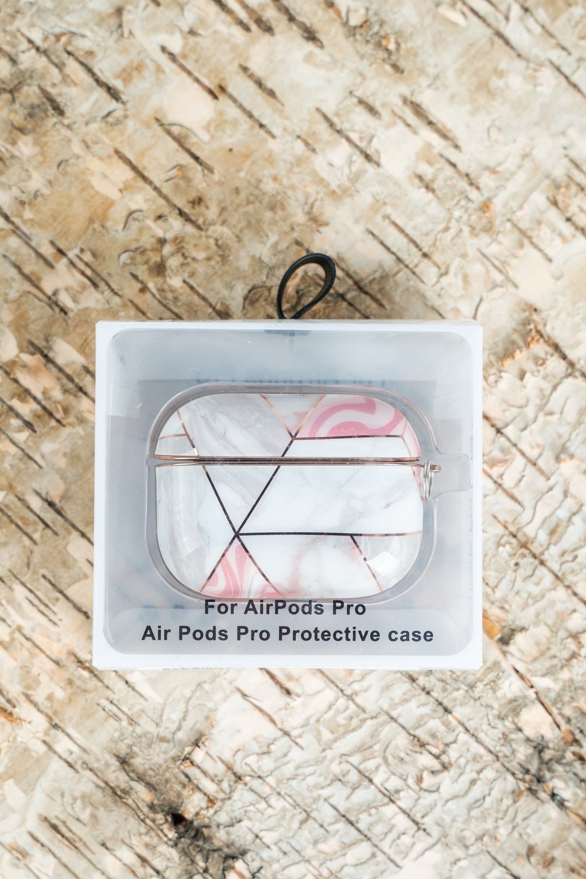 Geometric metallic marble pro airpods case blush/white - Trendy Phone Accessories and Stylish Watch Bands at Lush Fashion Lounge Boutique in Oklahoma City
