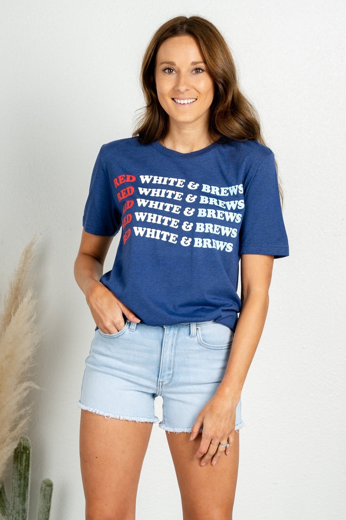 Red white and brew crew repeater crew navy - Stylish t-shirts - Trendy Graphic T-Shirts and Tank Tops at Lush Fashion Lounge Boutique in Oklahoma City