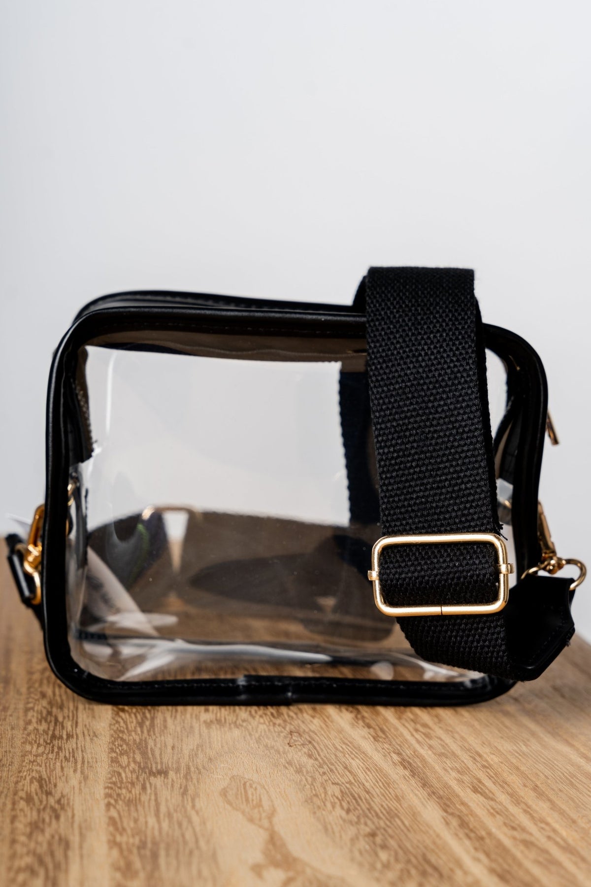 Clear camera crossbody stadium bag black - Trendy Bags at Lush Fashion Lounge Boutique in Oklahoma City