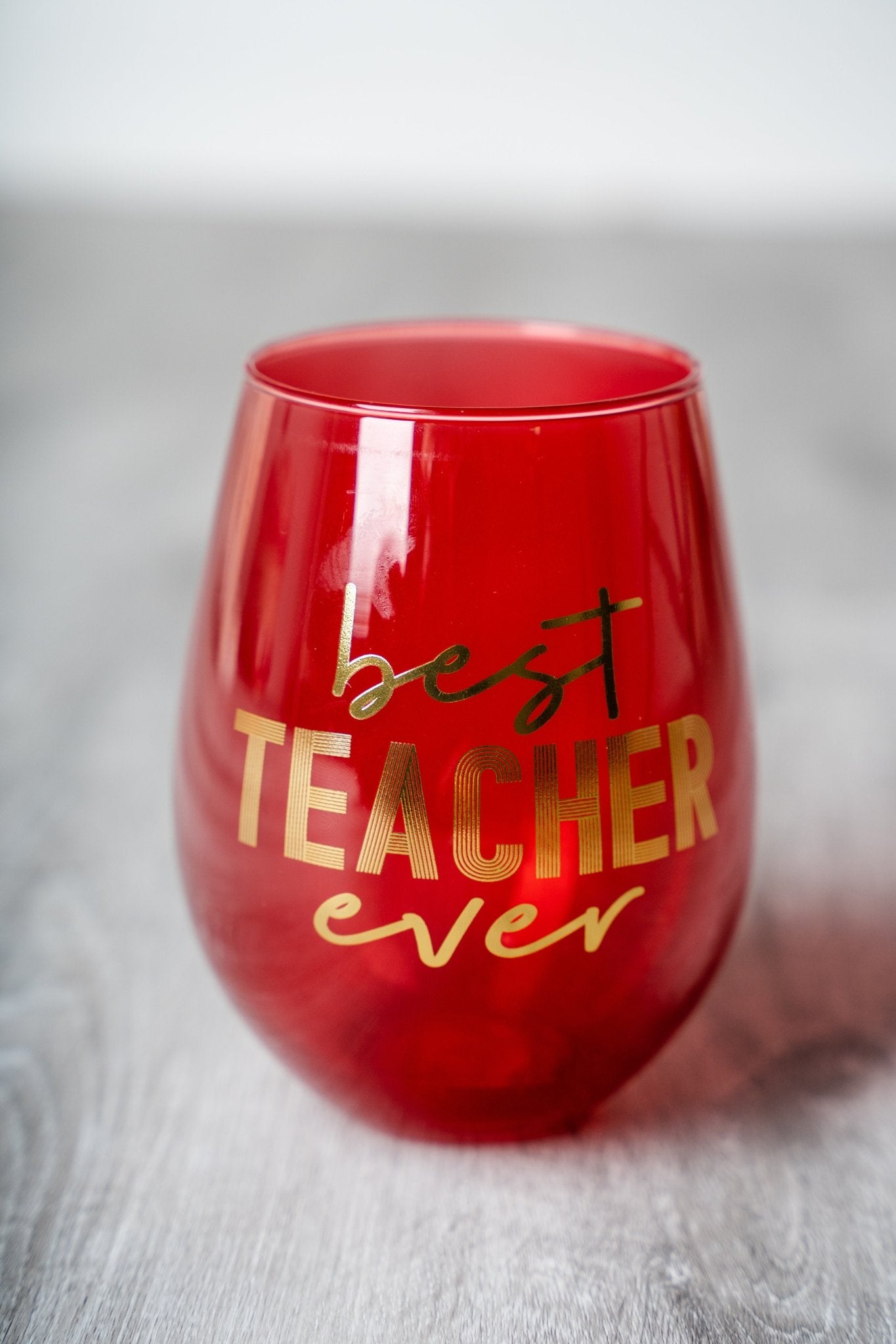 Best teacher ever jumbo wine glass - Trendy Tumblers, Mugs and Cups at Lush Fashion Lounge Boutique in Oklahoma City