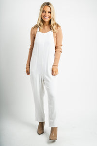 Boho linen overalls oatmeal - Cute overalls - Trendy Rompers and Pantsuits at Lush Fashion Lounge Boutique in Oklahoma City