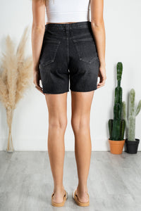 Vintage cut off denim shorts black Stylish Shorts - Womens Fashion Shorts at Lush Fashion Lounge Boutique in Oklahoma City
