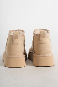 Breckenridge low top slipper boot natural - Affordable shoes - Boutique Shoes at Lush Fashion Lounge Boutique in Oklahoma City