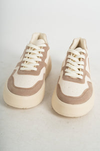 Ivy two tone sneakers taupe - Affordable shoes - Boutique Shoes at Lush Fashion Lounge Boutique in Oklahoma City