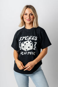 Rolling Stones dice hi dive tee black - Stylish Band T-Shirts and Sweatshirts at Lush Fashion Lounge Boutique in Oklahoma City