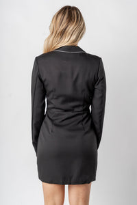 Rhinestone blazer dress black - Affordable dress - Boutique Dresses at Lush Fashion Lounge Boutique in Oklahoma City