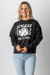 Rolling Stones dice sweatshirt smoke - Stylish Band T-Shirts and Sweatshirts at Lush Fashion Lounge Boutique in Oklahoma City