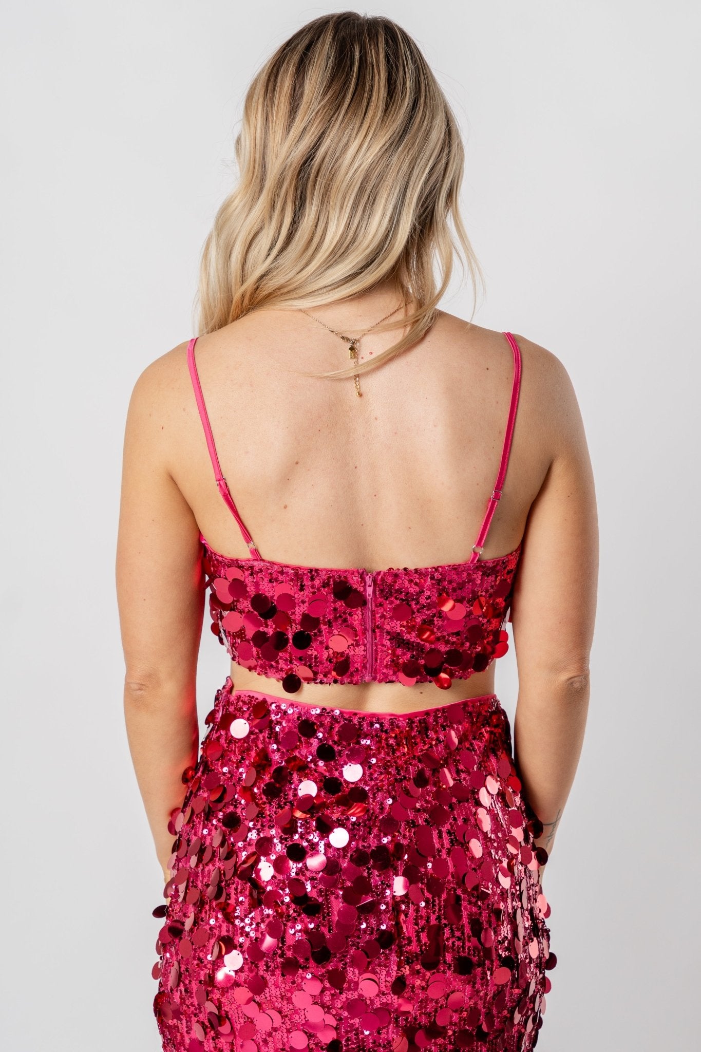 Sequin cami tank top pink - Trendy New Year's Eve Dresses, Skirts, Kimonos and Sequins at Lush Fashion Lounge Boutique in Oklahoma City