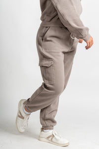 Z Supply cargo joggers lunar grey - Z Supply joggers - Z Supply Apparel at Lush Fashion Lounge Trendy Boutique Oklahoma City
