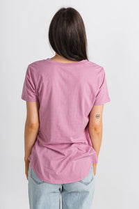 Z Supply pocket tee dusty orchid - Z Supply Top - Z Supply Tees & Tanks at Lush Fashion Lounge Trendy Boutique Oklahoma City