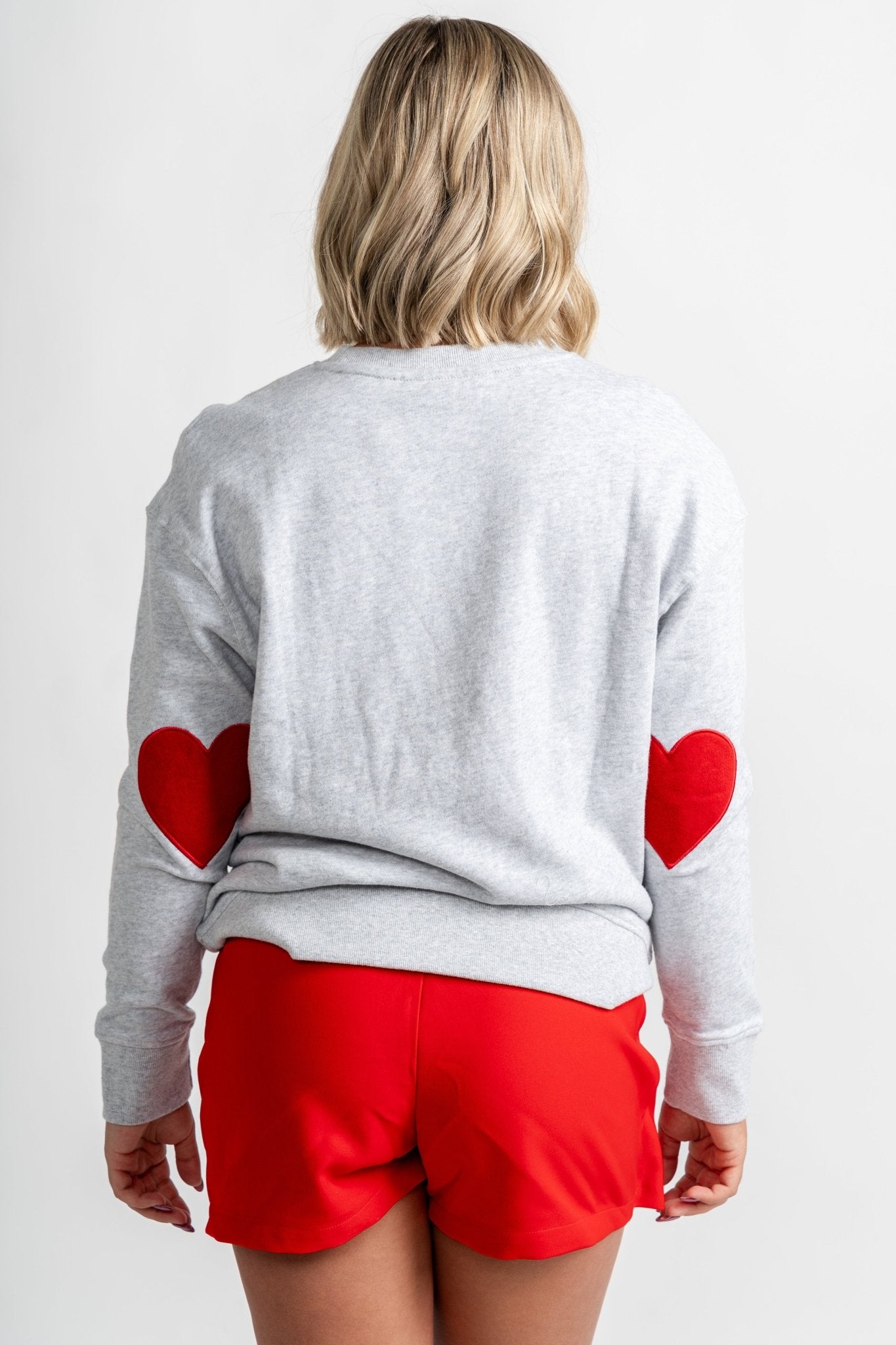 Heart breaker sweatshirt grey - Unique Valentine's Day T-Shirt Designs at Lush Fashion Lounge Boutique in Oklahoma City