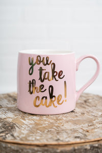 You take the cake jumbo coffee mug - Trendy Tumblers, Mugs and Cups at Lush Fashion Lounge Boutique in Oklahoma City