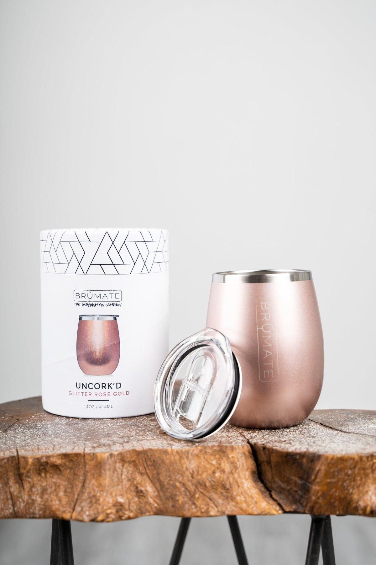 BruMate uncork'd xl wine tumbler glitter rose gold - BruMate Drinkware, Tumblers and Insulated Can Coolers at Lush Fashion Lounge Trendy Boutique in Oklahoma City