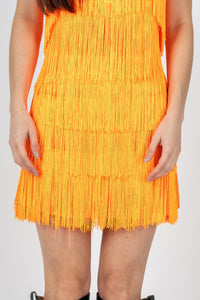 Fringe satin mini skirt orange | Lush Fashion Lounge: boutique fashion skirts, affordable boutique skirts, cute affordable skirts