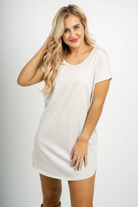 Z Supply organic cotton scoop dress pumice - Affordable Dress - Boutique Dresses at Lush Fashion Lounge Boutique in Oklahoma City
