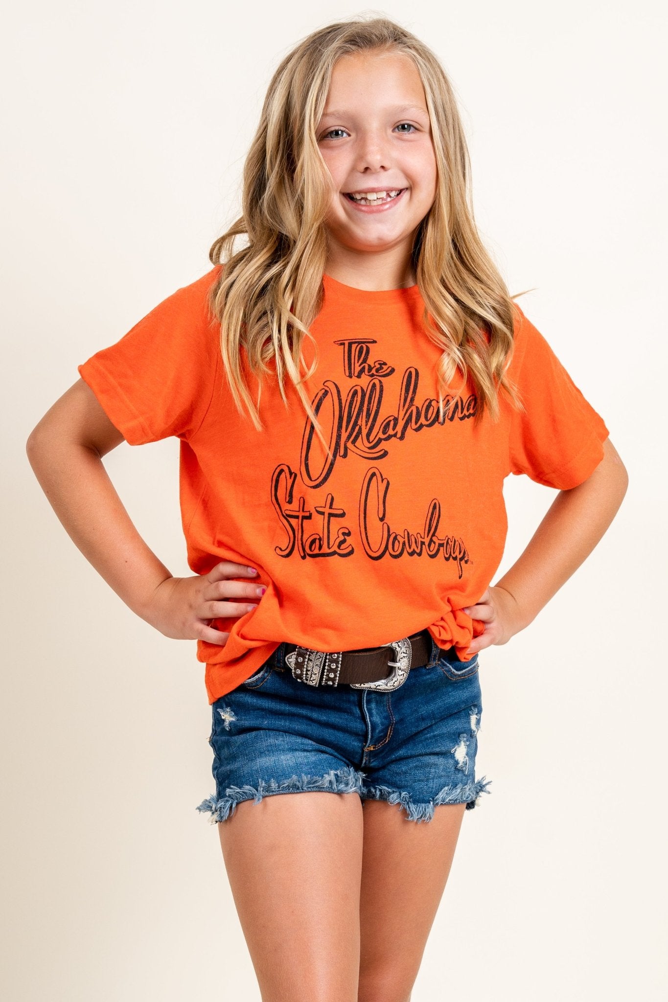 OSU Kids OSU beverly t-shirt orange T-shirts | Lush Fashion Lounge Trendy Oklahoma State Cowboys Apparel & Cute Gameday T-Shirts
