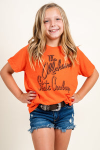 OSU Kids OSU beverly t-shirt orange T-shirts | Lush Fashion Lounge Trendy Oklahoma State Cowboys Apparel & Cute Gameday T-Shirts