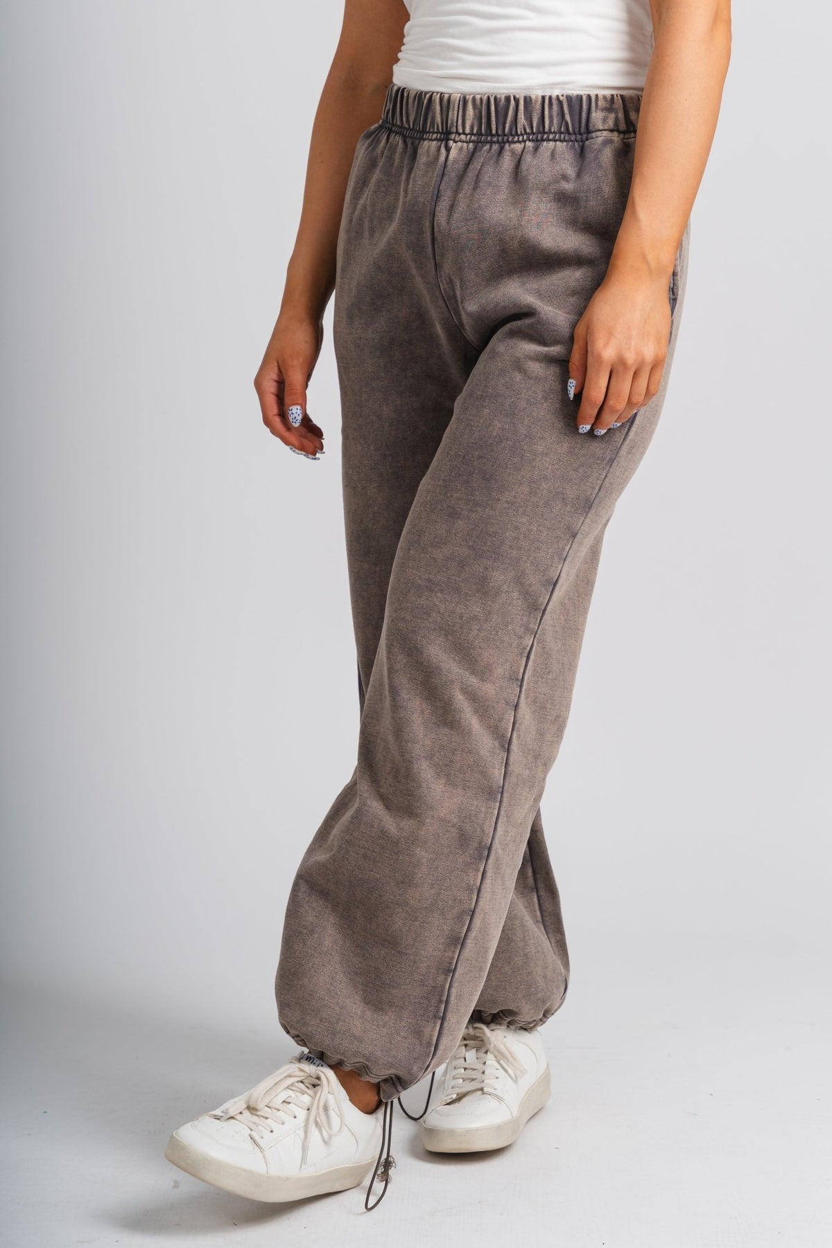Wide leg sweat pants charcoal | Lush Fashion Lounge: women's boutique pants, boutique women's pants, affordable boutique pants, women's fashion pants