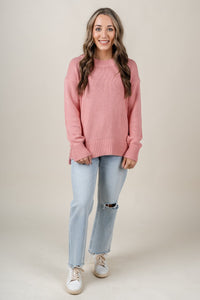 Z Supply Sona pullover sweater seashell pink - Z Supply Sweater - Z Supply Clothing at Lush Fashion Lounge Trendy Boutique Oklahoma City