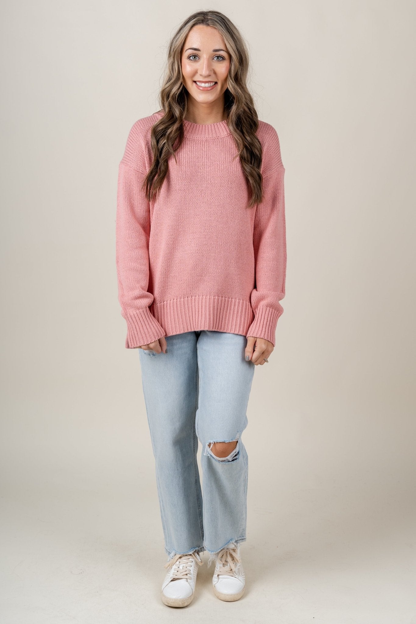 Z Supply Sona pullover sweater seashell pink  Cute & Trendy Sweaters -  Lush Fashion Lounge