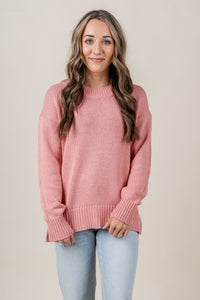 Z Supply Sona pullover sweater seashell pink - Z Supply Sweater - Z Supply Apparel at Lush Fashion Lounge Trendy Boutique Oklahoma City