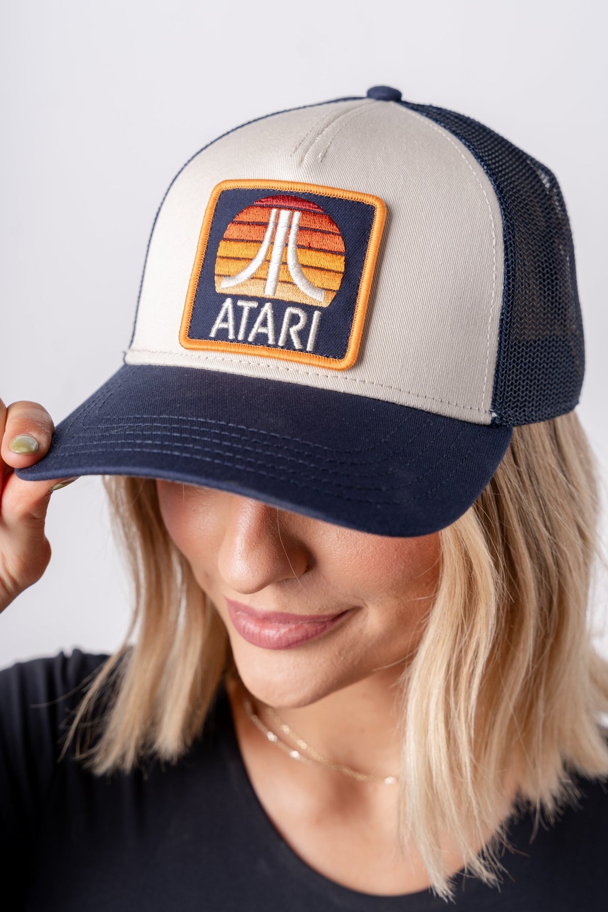 Atari twill valin patch hat navy - Trendy Gifts at Lush Fashion Lounge Boutique in Oklahoma City