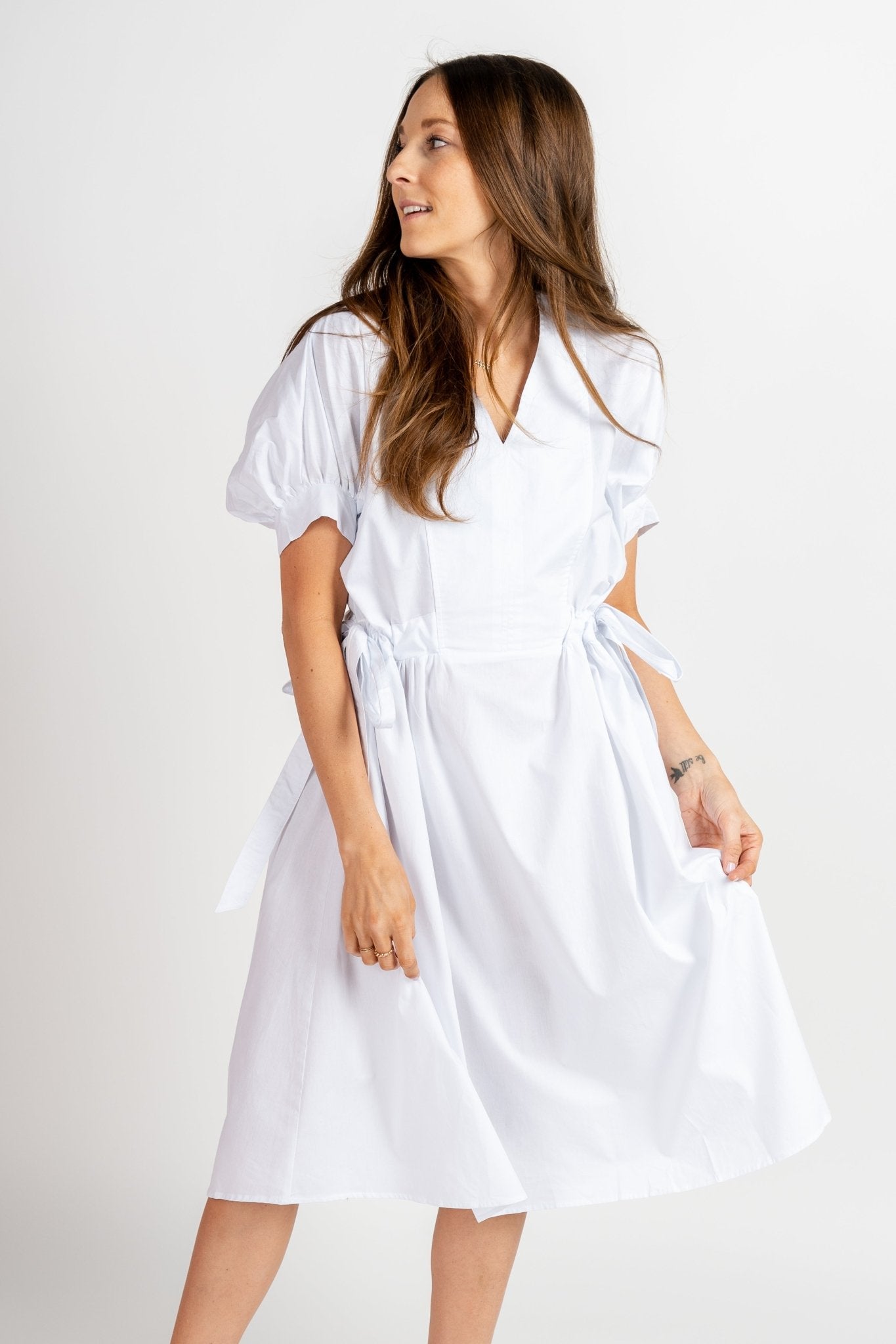 Tiered babydoll dress white - Cute Dress - Trendy Dresses at Lush Fashion Lounge Boutique in Oklahoma City