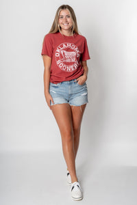 OU OU circle schooner vintage dye unisex t-shirt vintage crimson t-shirt | Lush Fashion Lounge Trendy Oklahoma University Sooners Apparel & Cute Gameday T-Shirts