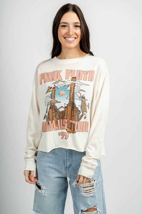 Daydreamer Free People Pink Floyd Long store Sleeve Swirled Tee Sand Medium DT13