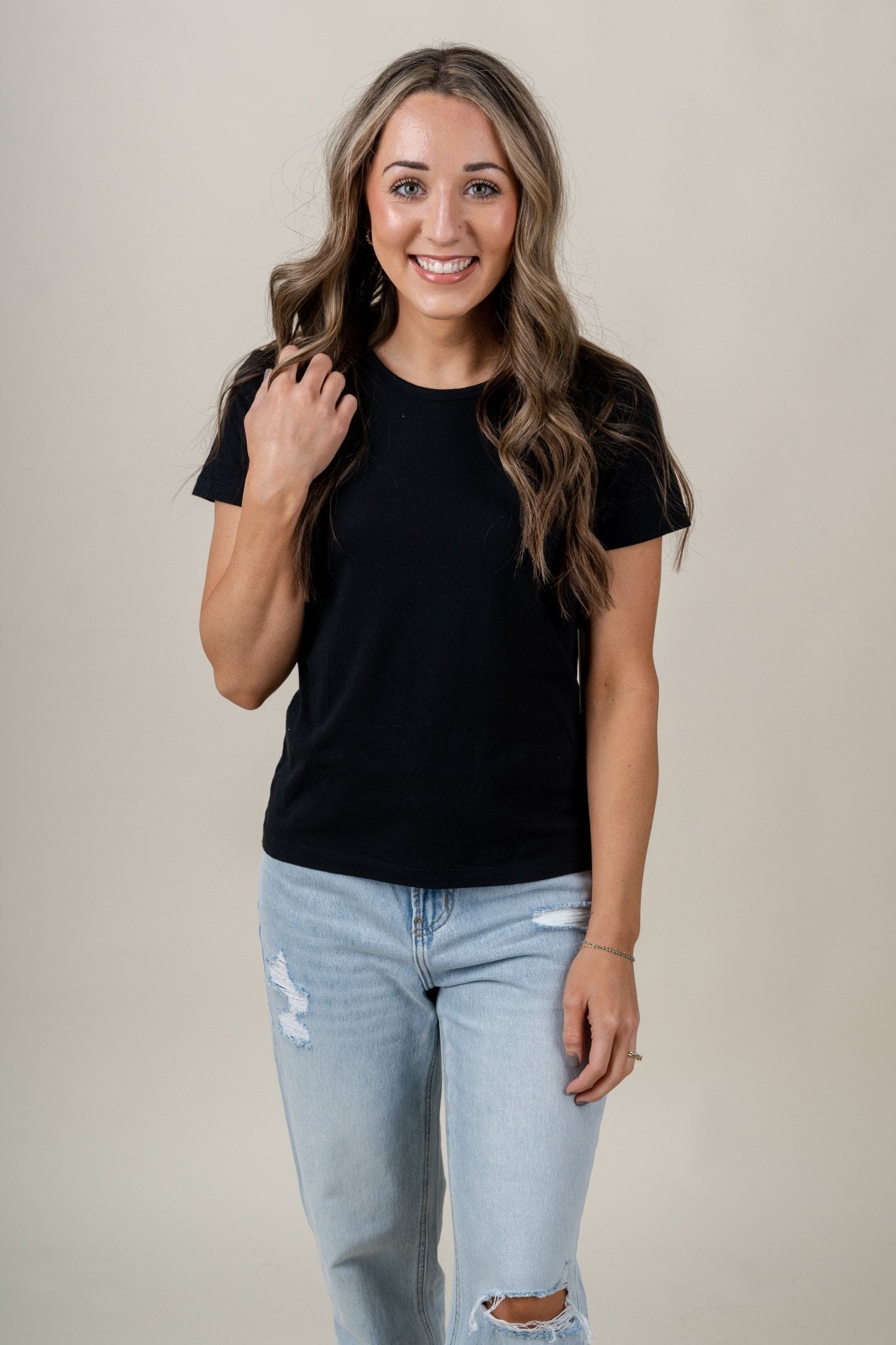 Z Supply classic short sleeve tee black - Z Supply Top - Z Supply Apparel at Lush Fashion Lounge Trendy Boutique Oklahoma City