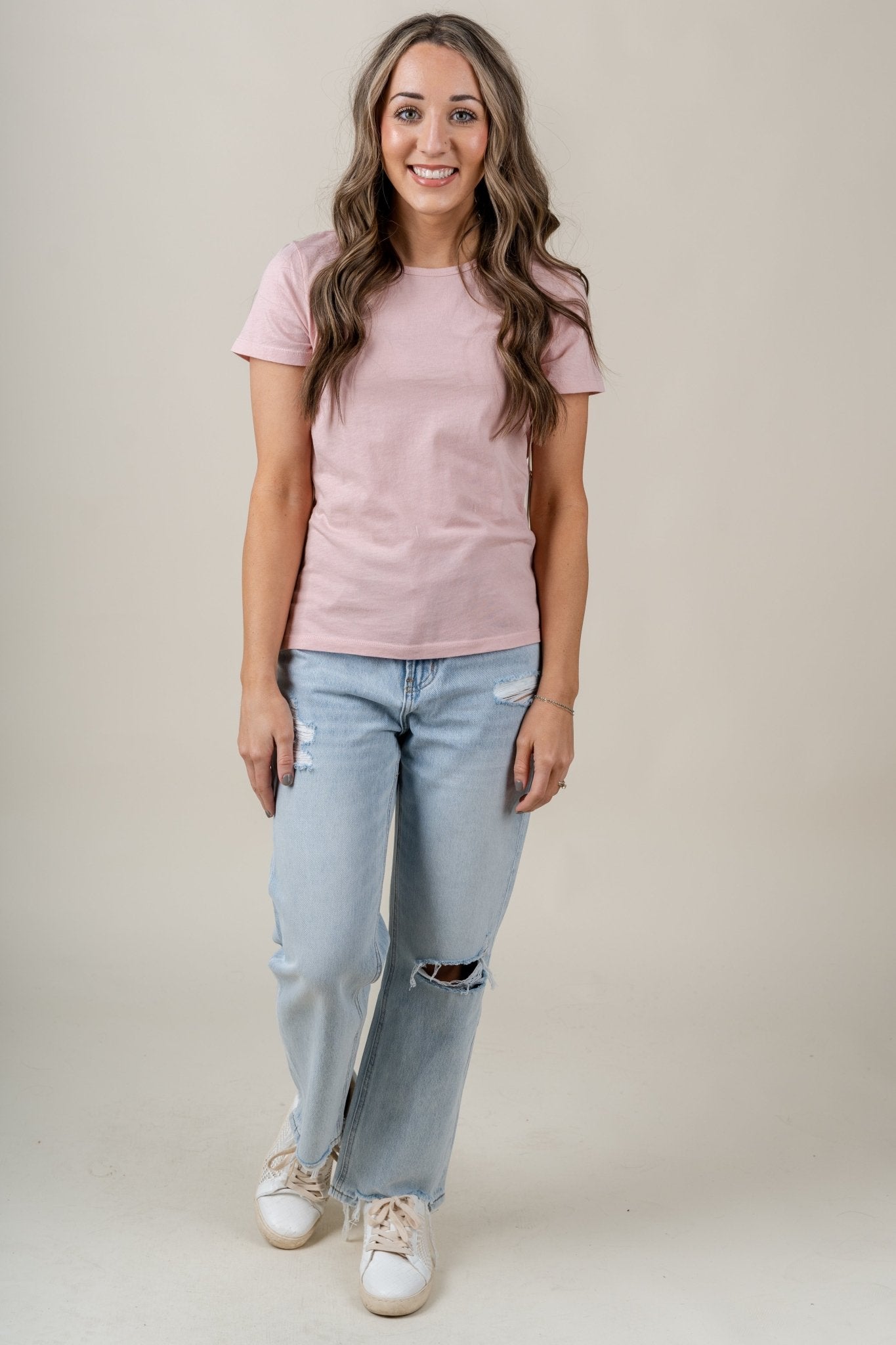 Z Supply classic short sleeve tee blush mood - Z Supply Top - Z Supply Clothing at Lush Fashion Lounge Trendy Boutique Oklahoma City