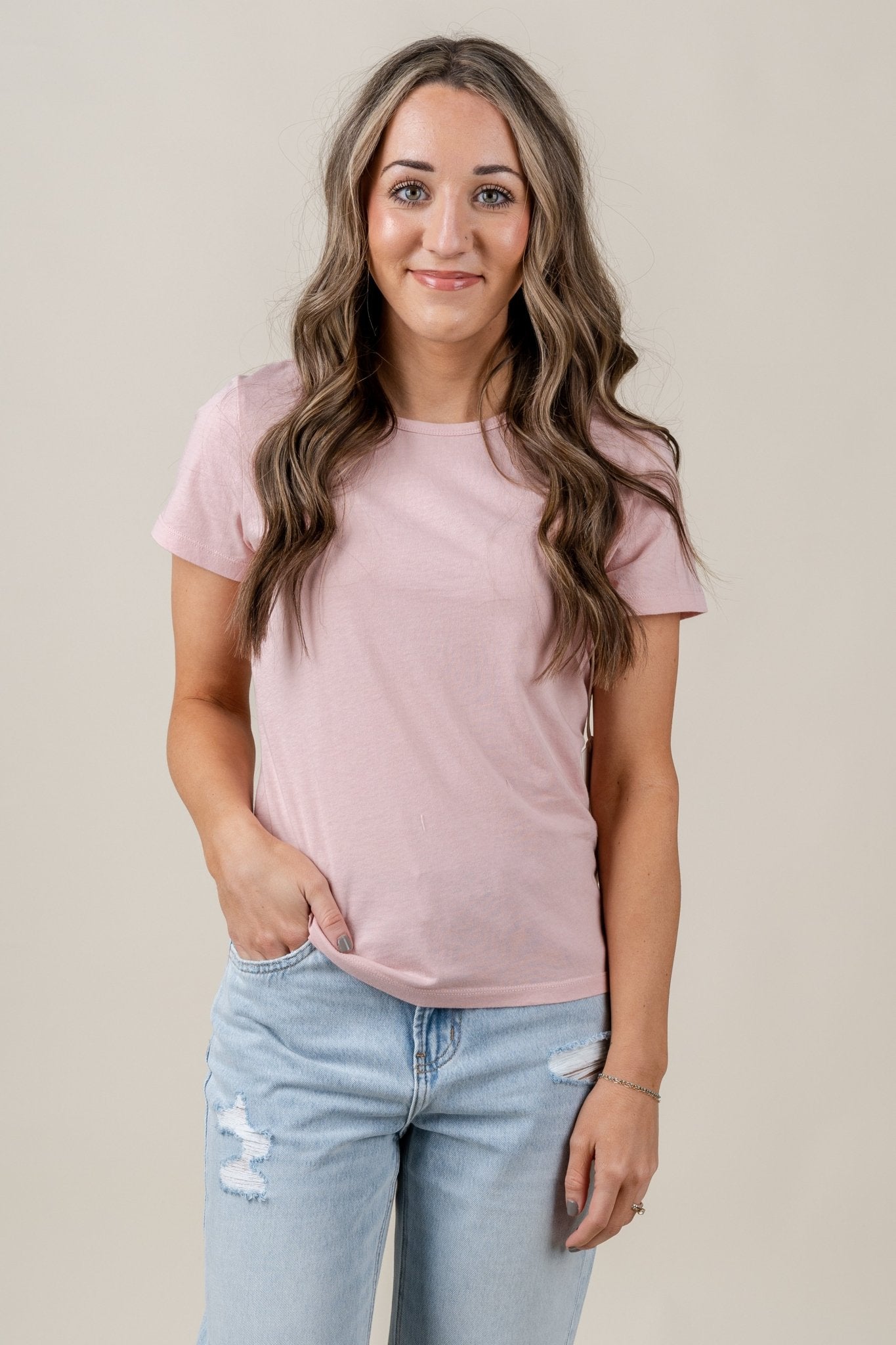 Z Supply classic short sleeve tee blush mood - Z Supply Top - Z Supply Apparel at Lush Fashion Lounge Trendy Boutique Oklahoma City