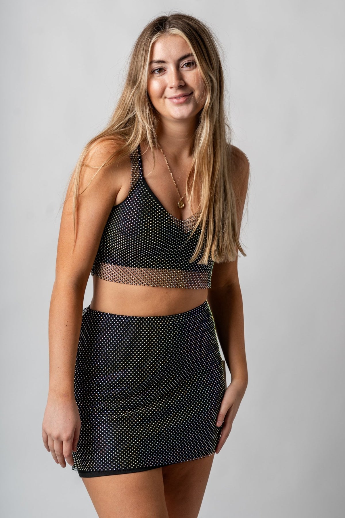 Rhinestone mesh bralette black - Cute Tank Top - Trendy Bras and Bralettes at Lush Fashion Lounge Boutique in Oklahoma City