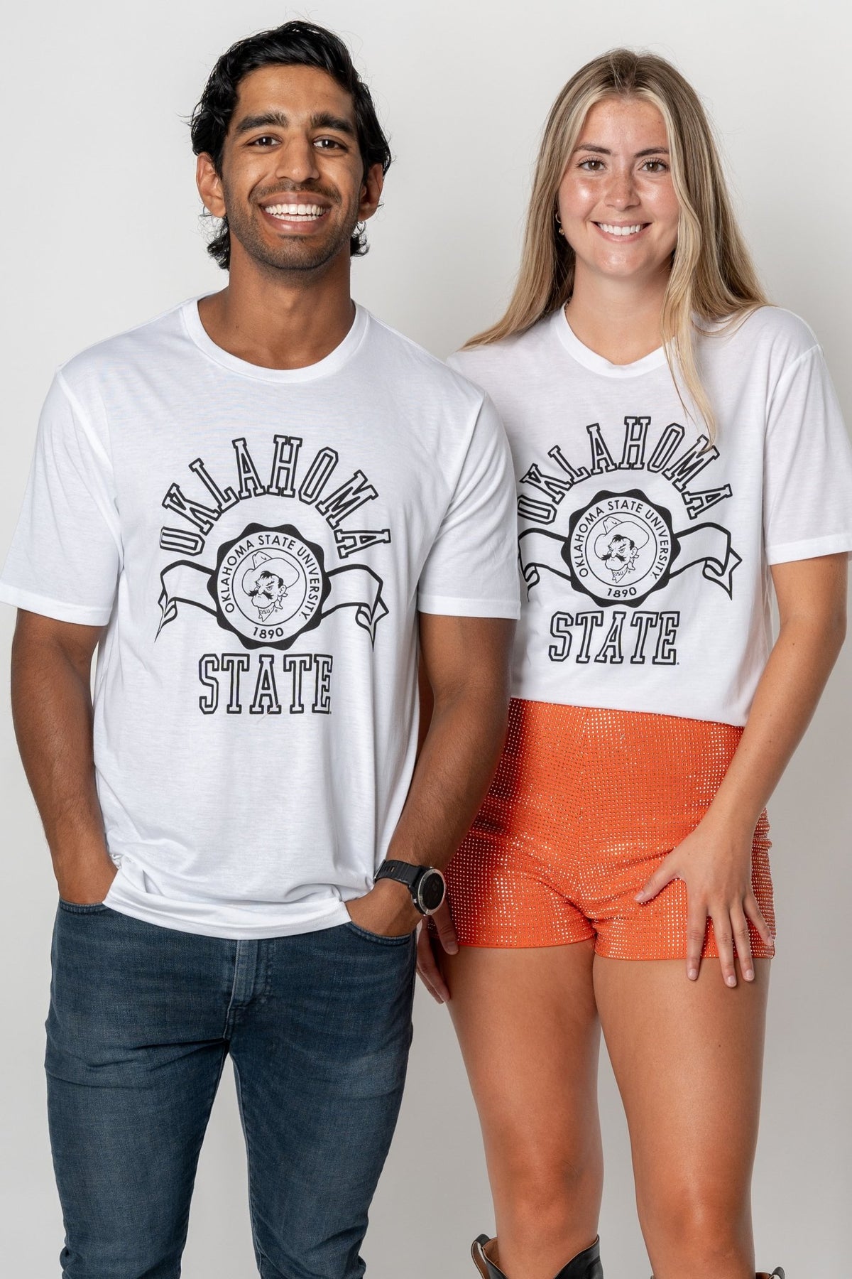 OSU OSU circle Pete unisex t-shirt white T-shirts | Lush Fashion Lounge Trendy Oklahoma State Cowboys Apparel & Cute Gameday T-Shirts