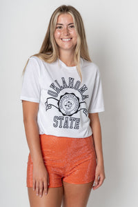 OSU OSU circle Pete unisex t-shirt white T-shirts | Lush Fashion Lounge Trendy Oklahoma State Cowboys Apparel & Cute Gameday T-Shirts