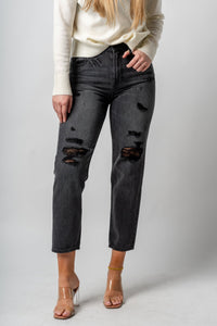 Hidden Bailey high rise boyfriend jeans charcoal | Lush Fashion Lounge: boutique women's jeans, fashion jeans for women, affordable fashion jeans, cute boutique jeans