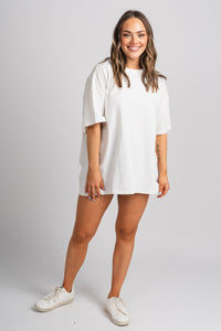 Oversized t-shirt off white - Fun T-shirts - Unique Lounge Looks at Lush Fashion Lounge Boutique in Oklahoma