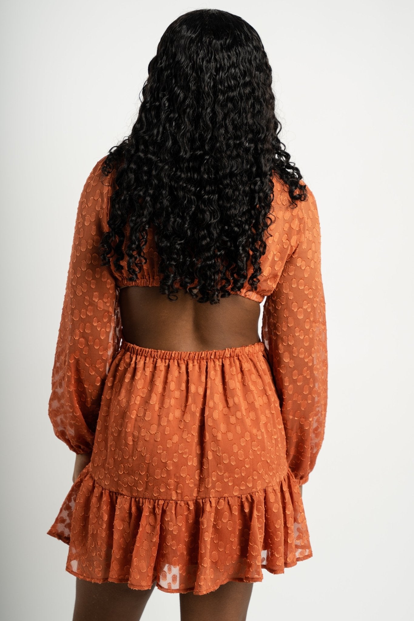 Side cut out open back dress Cinnamon Cinnamon / Medium Side cut out open back dress Cinnamon Cinnamon / Medium