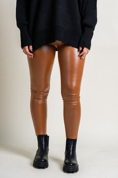 Faux Leather Leggings (Camel) – Fashion Factz